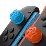 PlayVital for Switch 2 Thumbs Cushion Caps Thumb Grips (4-Pack), Silicone Joystick Grip Cover for Nintendo Switch 2 Joycon, Anti-Slip Raindrop Texture Design - Blue & Orange - WWYNTM055