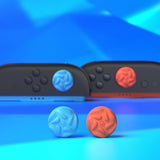 PlayVital for Switch 2 Thumbs Cushion Caps Thumb Grips (4-Pack), Silicone Joystick Grip Cover for Nintendo Switch 2 Joycon, Anti-Slip Raindrop Texture Design - Blue & Orange - WWYNTM055