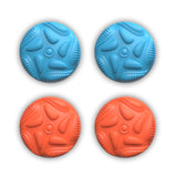 PlayVital for Switch 2 Thumbs Cushion Caps Thumb Grips (4-Pack), Silicone Joystick Grip Cover for Nintendo Switch 2 Joycon, Anti-Slip Raindrop Texture Design - Blue & Orange - WWYNTM055