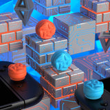 PlayVital for Switch 2 Thumbs Cushion Caps Thumb Grips (4-Pack), Silicone Joystick Grip Cover for Nintendo Switch 2 Joycon, Anti-Slip Raindrop Texture Design - Blue & Orange - WWYNTM055