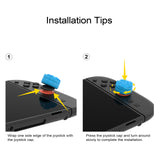 PlayVital for Switch 2 Thumbs Cushion Caps Thumb Grips (4-Pack), Silicone Joystick Grip Cover for Nintendo Switch 2 Joycon, Anti-Slip Raindrop Texture Design - Blue & Orange - WWYNTM055