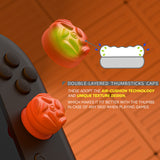PlayVital for Switch 2 Thumbs Cushion Caps Thumb Grips (4-Pack), Silicone Joystick Grip Cover for Nintendo Switch 2 Joycon, Anti-Slip Raindrop Texture Design - Blue & Orange - WWYNTM055