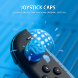 PlayVital for Switch 2 Thumbs Cushion Caps Thumb Grips (4-Pack), Silicone Joystick Grip Cover for Nintendo Switch 2 Joycon, Anti-Slip Raindrop Texture Design - Blue & Orange - WWYNTM055