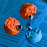 PlayVital for Switch 2 Thumbs Cushion Caps Thumb Grips (4-Pack), Silicone Joystick Grip Cover for Nintendo Switch 2 Joycon, Anti-Slip Raindrop Texture Design - Blue & Orange - WWYNTM055