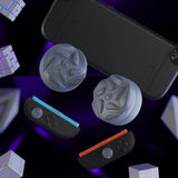 PlayVital for Switch 2 Thumbs Cushion Caps Thumb Grips (4-Pack), Silicone Joystick Grip Cover for Nintendo Switch 2 Joycon, Anti-Slip Raindrop Texture Design - New Hope Gray - WWYNTM058