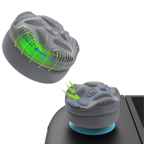 PlayVital for Switch 2 Thumbs Cushion Caps Thumb Grips (4-Pack), Silicone Joystick Grip Cover for Nintendo Switch 2 Joycon, Anti-Slip Raindrop Texture Design - New Hope Gray - WWYNTM058