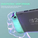 PlayVital Ranger Dockable Silicone Grip Case with Hard Shell Cover for Nintendo Switch 2 - Protective Full-Body Cover with Extra Adjustable Stand & Thumb Grips  - Soft Violet & Mint Green - YZCNTM004