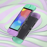 PlayVital Ranger Dockable Silicone Grip Case with Hard Shell Cover for Nintendo Switch 2 - Protective Full-Body Cover with Extra Adjustable Stand & Thumb Grips  - Soft Violet & Mint Green - YZCNTM004