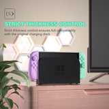 PlayVital Ranger Dockable Silicone Grip Case with Hard Shell Cover for Nintendo Switch 2 - Protective Full-Body Cover with Extra Adjustable Stand & Thumb Grips  - Soft Violet & Mint Green - YZCNTM004
