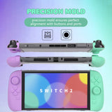 PlayVital Ranger Dockable Silicone Grip Case with Hard Shell Cover for Nintendo Switch 2 - Protective Full-Body Cover with Extra Adjustable Stand & Thumb Grips  - Soft Violet & Mint Green - YZCNTM004