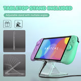 PlayVital Ranger Dockable Silicone Grip Case with Hard Shell Cover for Nintendo Switch 2 - Protective Full-Body Cover with Extra Adjustable Stand & Thumb Grips  - Soft Violet & Mint Green - YZCNTM004