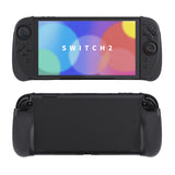 PlayVital Ranger Dockable Silicone Grip Case with Hard Shell Cover for Nintendo Switch 2 - Protective Full-Body Cover with Extra Adjustable Stand & Thumb Grips  - Black - YZCNTM001