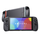 PlayVital Ranger Dockable Silicone Grip Case with Hard Shell Cover for Nintendo Switch 2 - Protective Full-Body Cover with Extra Adjustable Stand & Thumb Grips  - Black - YZCNTM001