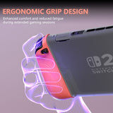 PlayVital Ranger Dockable Silicone Grip Case with Hard Shell Cover for Nintendo Switch 2 - Protective Full-Body Cover with Extra Adjustable Stand & Thumb Grips  - Clear White - YZCNTM003
