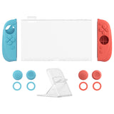 PlayVital Ranger Dockable Silicone Grip Case with Hard Shell Cover for Nintendo Switch 2 - Protective Full-Body Cover with Extra Adjustable Stand & Thumb Grips  - Clear White - YZCNTM003