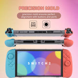 PlayVital Ranger Dockable Silicone Grip Case with Hard Shell Cover for Nintendo Switch 2 - Protective Full-Body Cover with Extra Adjustable Stand & Thumb Grips  - Clear White - YZCNTM003