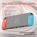 PlayVital Ranger Dockable Silicone Grip Case with Hard Shell Cover for Nintendo Switch 2 - Protective Full-Body Cover with Extra Adjustable Stand & Thumb Grips  - Clear White - YZCNTM003