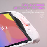 PlayVital Ranger Dockable Silicone Grip Case with Hard Shell Cover for Nintendo Switch 2 - Protective Full-Body Cover with Extra Adjustable Stand & Thumb Grips  - White - YZCNTM002