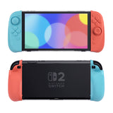 PlayVital Ranger Dockable Silicone Grip Case with Hard Shell Cover for Nintendo Switch 2 - Protective Full-Body Cover with Extra Adjustable Stand & Thumb Grips  - Clear White - YZCNTM003