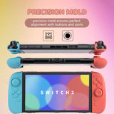 PlayVital Ranger Dockable Silicone Grip Case with Hard Shell Cover for Nintendo Switch 2 - Protective Full-Body Cover with Extra Adjustable Stand & Thumb Grips  - Clear White - YZCNTM003