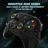 PlayVital Silicone Controller Cover for Xbox Series X/S with Thumbstick Cap & Sticker- Runes Edition Anti-Slip Grip Skin, Shockproof Protector for Xbox Core Wireless Controller - Black - HUAX3P001