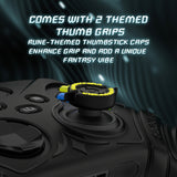 PlayVital Silicone Controller Cover for Xbox Series X/S with Thumbstick Cap & Sticker- Runes Edition Anti-Slip Grip Skin, Shockproof Protector for Xbox Core Wireless Controller - Black - HUAX3P001