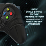 PlayVital Silicone Controller Cover for Xbox Series X/S with Thumbstick Cap & Sticker- Runes Edition Anti-Slip Grip Skin, Shockproof Protector for Xbox Core Wireless Controller - Black - HUAX3P001