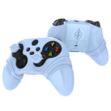 PlayVital Silicone Controller Cover for Xbox Series X/S with Thumbstick Cap & Sticker- Runes Edition Anti-Slip Grip Skin, Shockproof Protector for Xbox Core Wireless Controller - Blue - HUAX3P004