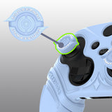 PlayVital Silicone Controller Cover for Xbox Series X/S with Thumbstick Cap & Sticker- Runes Edition Anti-Slip Grip Skin, Shockproof Protector for Xbox Core Wireless Controller - Blue - HUAX3P004