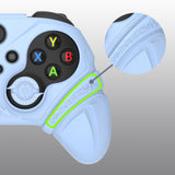 PlayVital Silicone Controller Cover for Xbox Series X/S with Thumbstick Cap & Sticker- Runes Edition Anti-Slip Grip Skin, Shockproof Protector for Xbox Core Wireless Controller - Blue - HUAX3P004