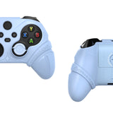 PlayVital Silicone Controller Cover for Xbox Series X/S with Thumbstick Cap & Sticker- Runes Edition Anti-Slip Grip Skin, Shockproof Protector for Xbox Core Wireless Controller - Blue - HUAX3P004