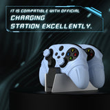 PlayVital Silicone Controller Cover for Xbox Series X/S with Thumbstick Cap & Sticker- Runes Edition Anti-Slip Grip Skin, Shockproof Protector for Xbox Core Wireless Controller - Blue - HUAX3P004