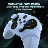 PlayVital Silicone Controller Cover for Xbox Series X/S with Thumbstick Cap & Sticker- Runes Edition Anti-Slip Grip Skin, Shockproof Protector for Xbox Core Wireless Controller - Blue - HUAX3P004