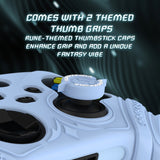 PlayVital Silicone Controller Cover for Xbox Series X/S with Thumbstick Cap & Sticker- Runes Edition Anti-Slip Grip Skin, Shockproof Protector for Xbox Core Wireless Controller - Blue - HUAX3P004