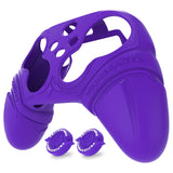PlayVital Silicone Controller Cover for Xbox Series X/S with Thumbstick Cap & Sticker- Runes Edition Anti-Slip Grip Skin, Shockproof Protector for Xbox Core Wireless Controller - Purple - HUAX3P003