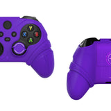 PlayVital Silicone Controller Cover for Xbox Series X/S with Thumbstick Cap & Sticker- Runes Edition Anti-Slip Grip Skin, Shockproof Protector for Xbox Core Wireless Controller - Purple - HUAX3P003