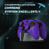 PlayVital Silicone Controller Cover for Xbox Series X/S with Thumbstick Cap & Sticker- Runes Edition Anti-Slip Grip Skin, Shockproof Protector for Xbox Core Wireless Controller - Purple - HUAX3P003