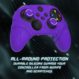 PlayVital Silicone Controller Cover for Xbox Series X/S with Thumbstick Cap & Sticker- Runes Edition Anti-Slip Grip Skin, Shockproof Protector for Xbox Core Wireless Controller - Purple - HUAX3P003
