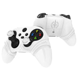 PlayVital Silicone Controller Cover for Xbox Series X/S with Thumbstick Cap & Sticker- Runes Edition Anti-Slip Grip Skin, Shockproof Protector for Xbox Core Wireless Controller - White - HUAX3P002