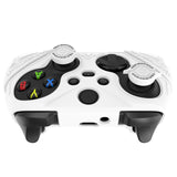 PlayVital Silicone Controller Cover for Xbox Series X/S with Thumbstick Cap & Sticker- Runes Edition Anti-Slip Grip Skin, Shockproof Protector for Xbox Core Wireless Controller - White - HUAX3P002