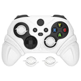 PlayVital Silicone Controller Cover for Xbox Series X/S with Thumbstick Cap & Sticker- Runes Edition Anti-Slip Grip Skin, Shockproof Protector for Xbox Core Wireless Controller - White - HUAX3P002