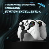 PlayVital Silicone Controller Cover for Xbox Series X/S with Thumbstick Cap & Sticker- Runes Edition Anti-Slip Grip Skin, Shockproof Protector for Xbox Core Wireless Controller - White - HUAX3P002