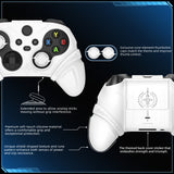 PlayVital Silicone Controller Cover for Xbox Series X/S with Thumbstick Cap & Sticker- Runes Edition Anti-Slip Grip Skin, Shockproof Protector for Xbox Core Wireless Controller - White - HUAX3P002