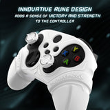 PlayVital Silicone Controller Cover for Xbox Series X/S with Thumbstick Cap & Sticker- Runes Edition Anti-Slip Grip Skin, Shockproof Protector for Xbox Core Wireless Controller - White - HUAX3P002