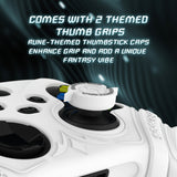 PlayVital Silicone Controller Cover for Xbox Series X/S with Thumbstick Cap & Sticker- Runes Edition Anti-Slip Grip Skin, Shockproof Protector for Xbox Core Wireless Controller - White - HUAX3P002
