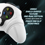 PlayVital Silicone Controller Cover for Xbox Series X/S with Thumbstick Cap & Sticker- Runes Edition Anti-Slip Grip Skin, Shockproof Protector for Xbox Core Wireless Controller - White - HUAX3P002