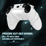 PlayVital Silicone Controller Cover for Xbox Series X/S with Thumbstick Cap & Sticker- Runes Edition Anti-Slip Grip Skin, Shockproof Protector for Xbox Core Wireless Controller - White - HUAX3P002