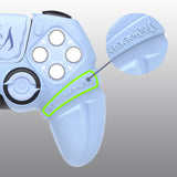 PlayVital Runes Edition Silicone Cover Skin for PS5 Controller with Thumb Grips & Touchpad Skin & D-pad Area Sticker, Compatible with PS5 Charging Dock - Blue - FVEPFP004