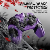 PlayVital for Nintendo Switch 2 Pro Controller Skin Cover – Samurai Armor Edition Silicone Case for Switch 2 Pro Controller with Back Button Caps & Thumb Grip & Sticker, Shockproof  - Purple & Black - JHSPTP004
