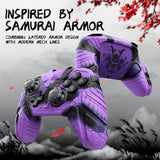 PlayVital for Nintendo Switch 2 Pro Controller Skin Cover – Samurai Armor Edition Silicone Case for Switch 2 Pro Controller with Back Button Caps & Thumb Grip & Sticker, Shockproof  - Purple & Black - JHSPTP004